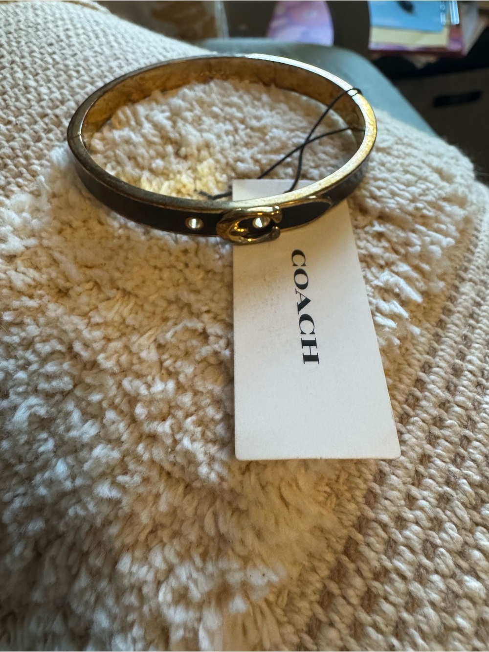 COACH Enamel Buckle Hinge Bangle Bracelet